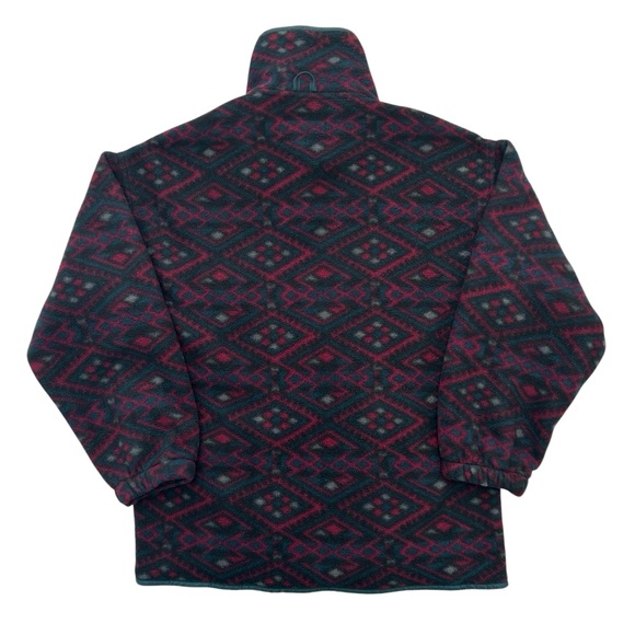 Vintage 90s Brooks AOP Geometric Full Zip Fleece Jacket Unisex Small - Picture 2 of 4